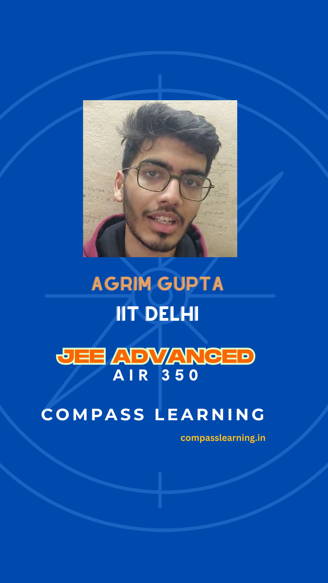 Agrim Gupta — IIT Delhi · JEE Advanced AIR 350